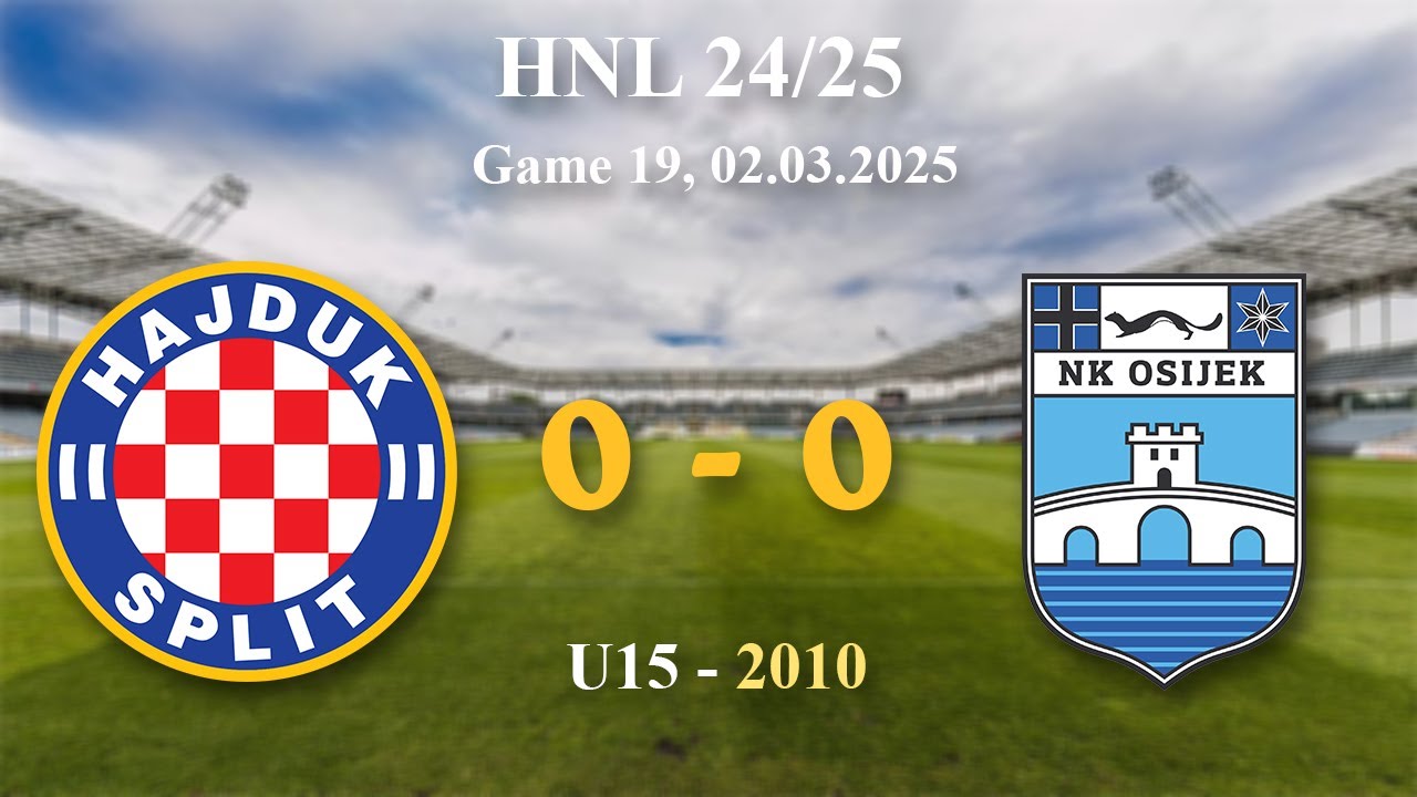 19. 2010 U15 Hajduk 0-0 Osijek, HNL 24/25, 02.03.2025 #croatiafootball #hnl