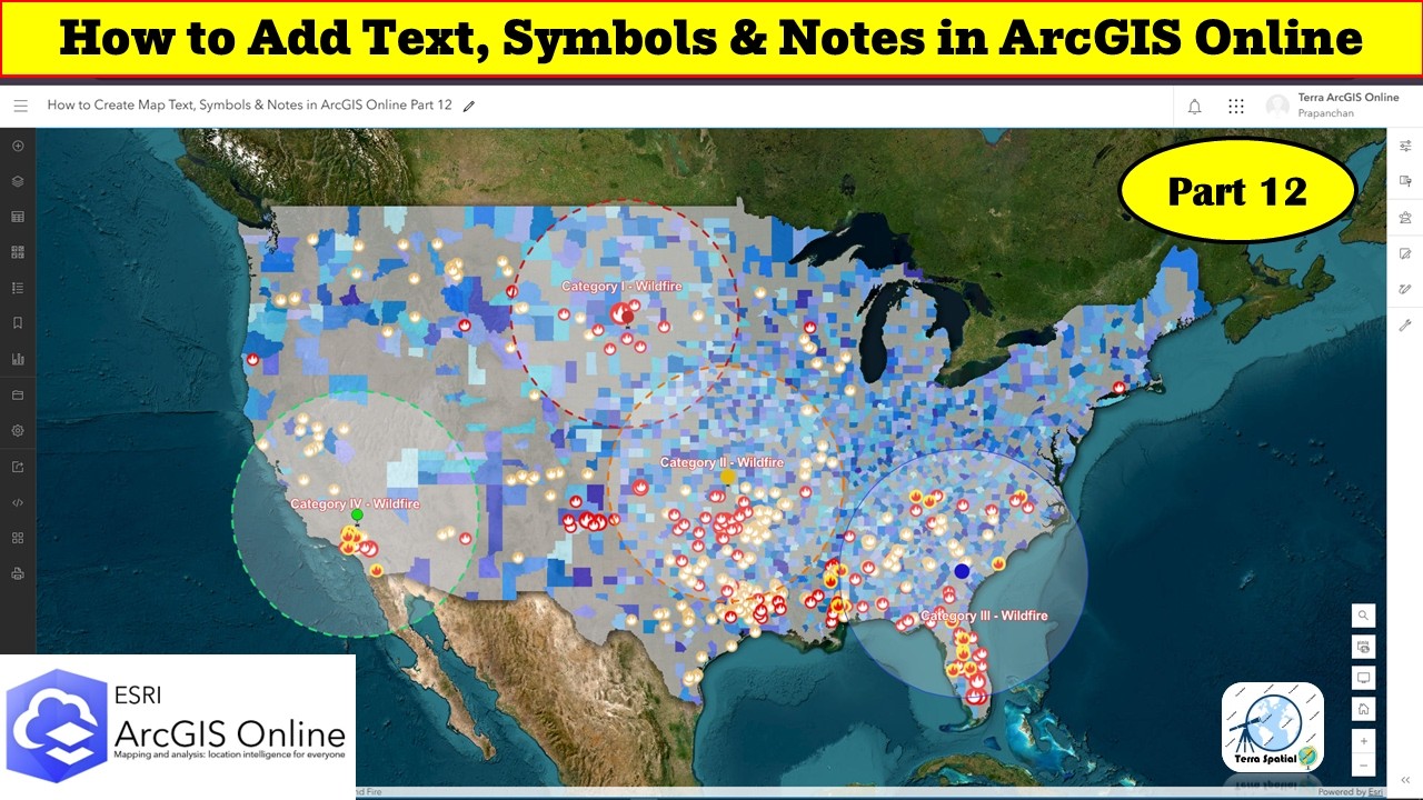 Как добавить текст, символы и примечания в ArcGIS Online | Часть 12