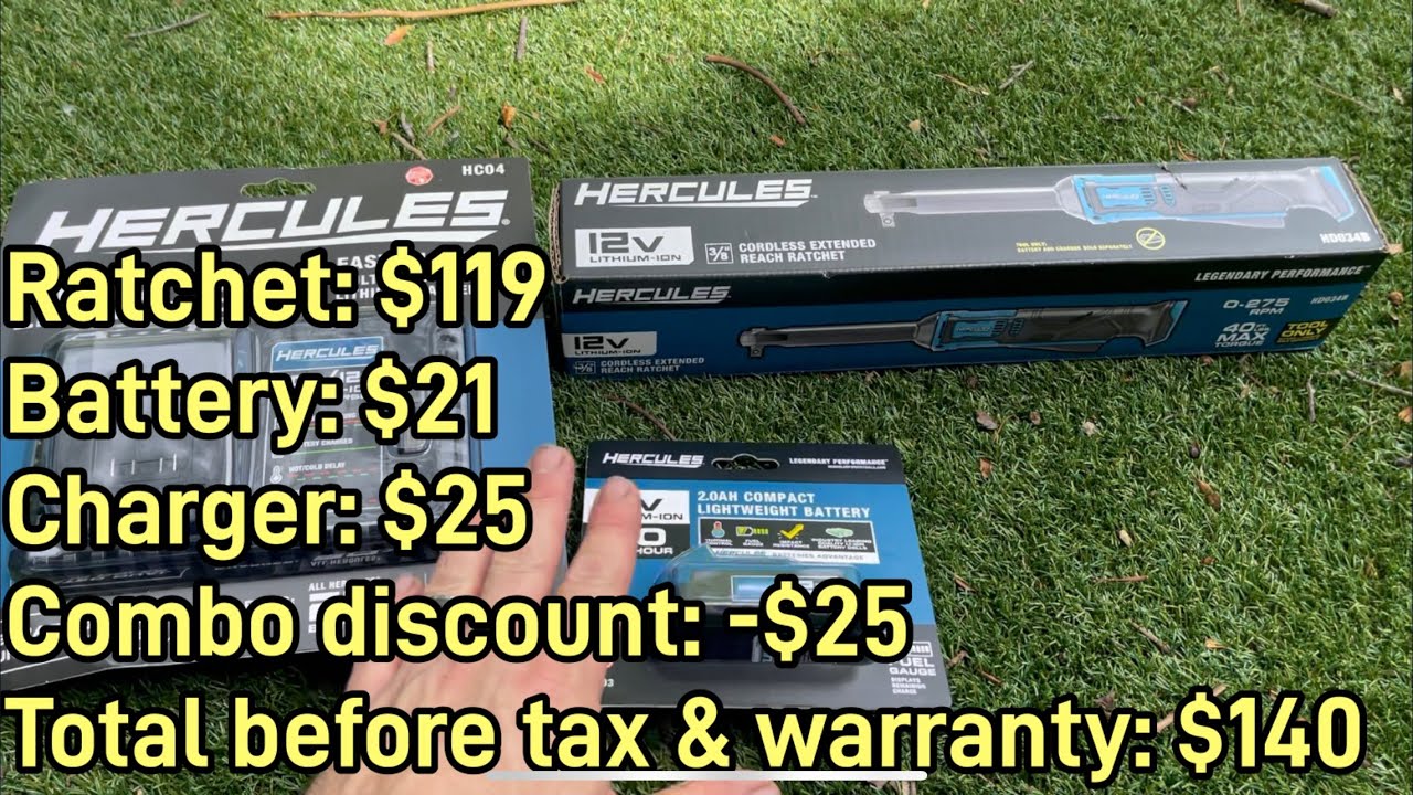 Обзор и демонстрация беспроводного ключа Harbor Freight Hercules 12 В с удлиненным храповым механ...