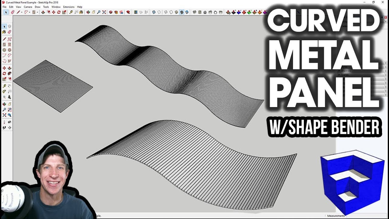 CURVED METAL PANELS in SketchUp with Shape Bender