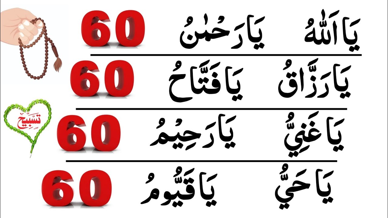 ya razzaq ya fattahu | ya fattahu ya razzaqu | ya allah ya rahman | ya hayyu ya qayyum | tasbeeh 