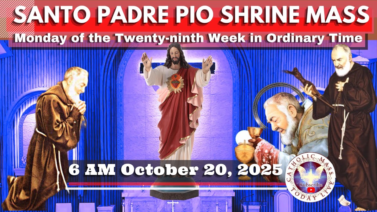 FILIPINO HOLY MASS TODAY LIVE at Santo Padre Pio National Shrine - Batangas.  Oct 20,  2025. 6a.m