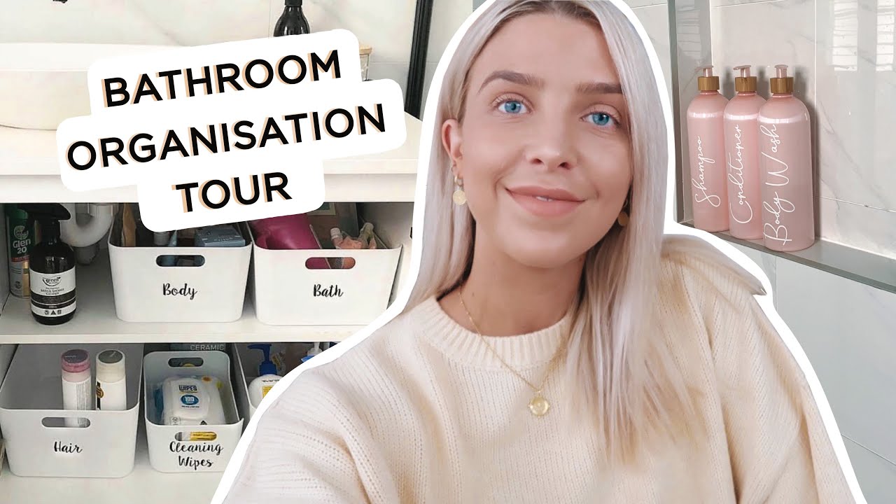 BATHROOM ORGANISATION TOUR//  Decor, Storage and Organisation Hacks// How to DIY LED Mirror!