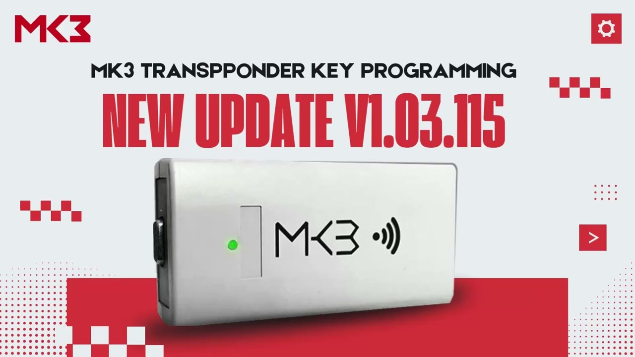 New Software Update Released &ndash; Version 01.03.115 For MK3 Original Key Programming Tool