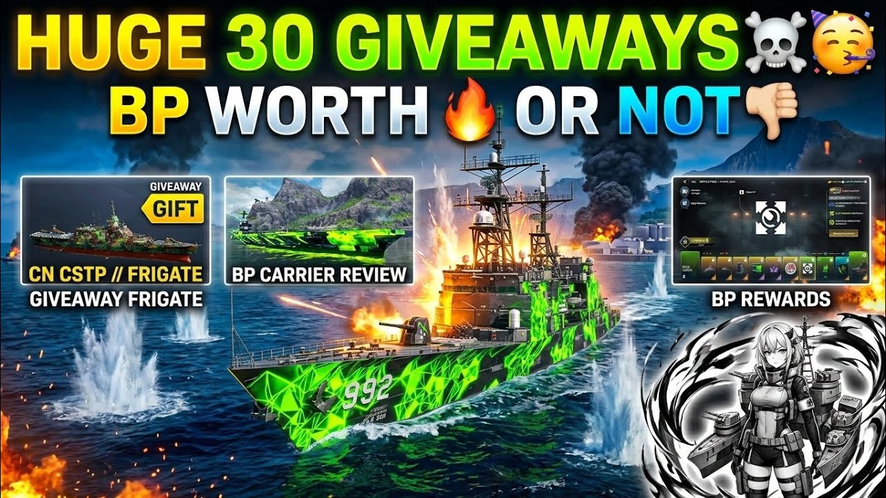 30 GIVEAWAYS x BATTLEPASS REVIEW ☠️🔥 |  2 K AC ⚡🥶 Modern Warships