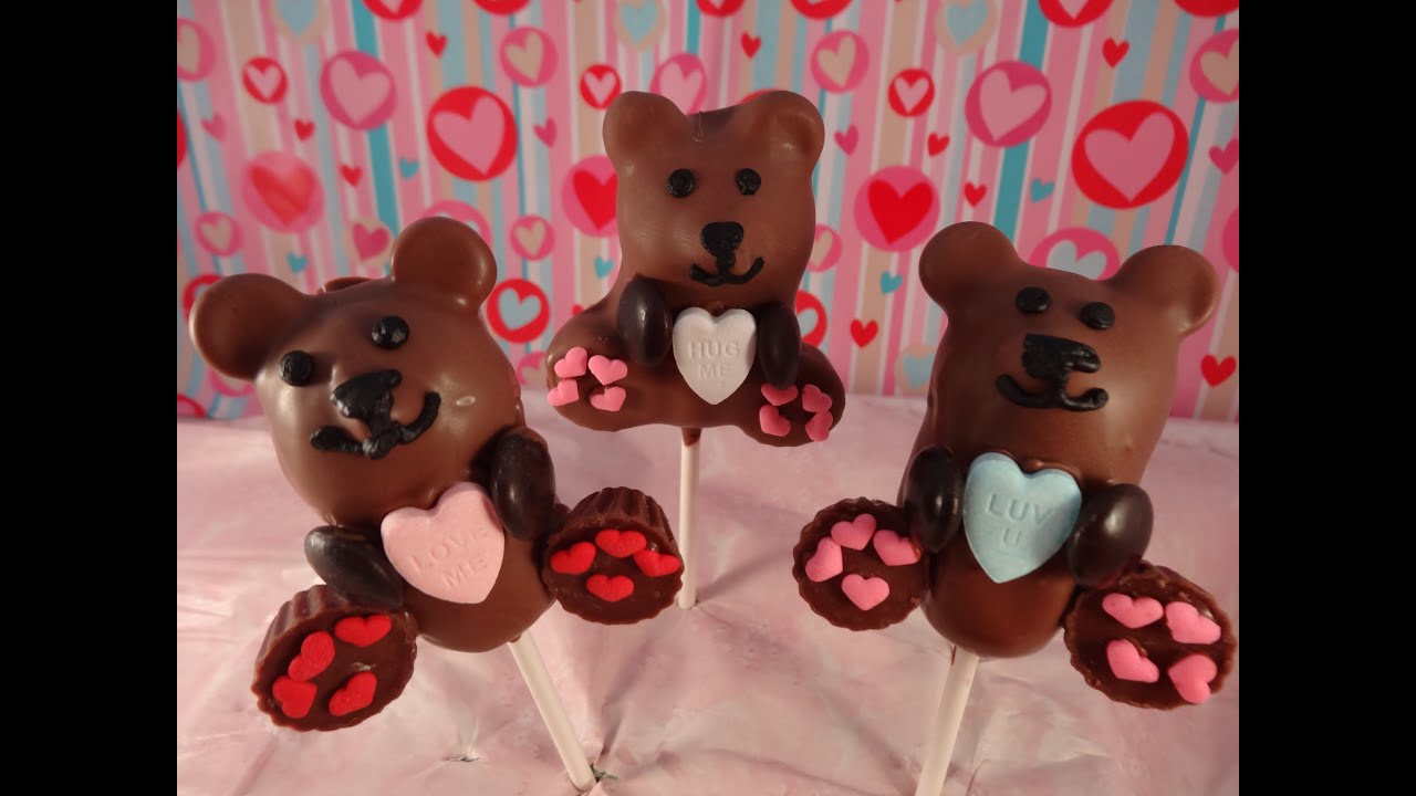Valentine's Day Teddy Bear Cake Pops