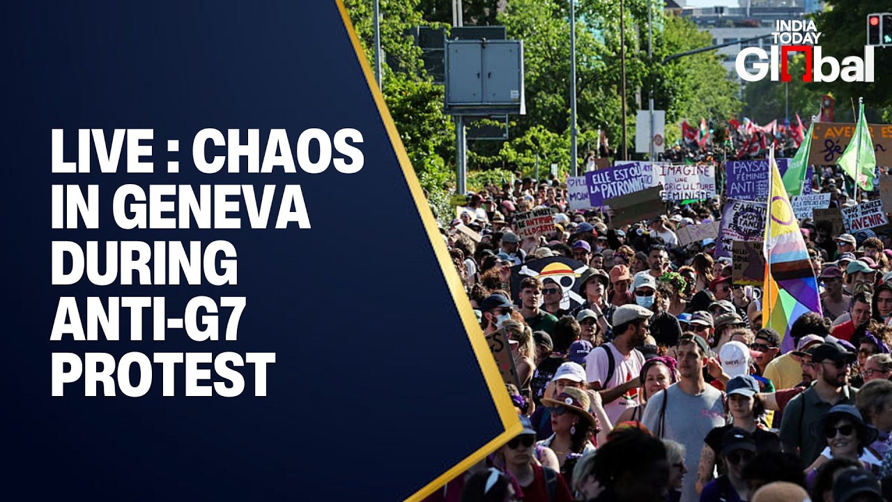 LIVE : Chaos in Geneva During Anti-G7 Demonstration | Police and Protesters Face Off