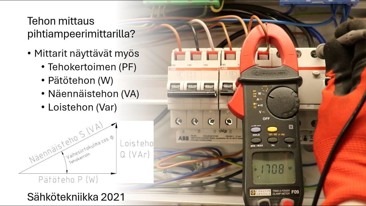 Tehon mittaus pihtiampeerimittarilla