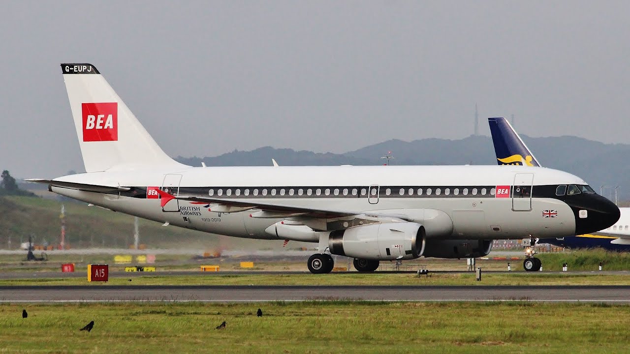 [4K] British Airways BEA Retro Livery A319 Landing at Edinburgh Airport July 2021