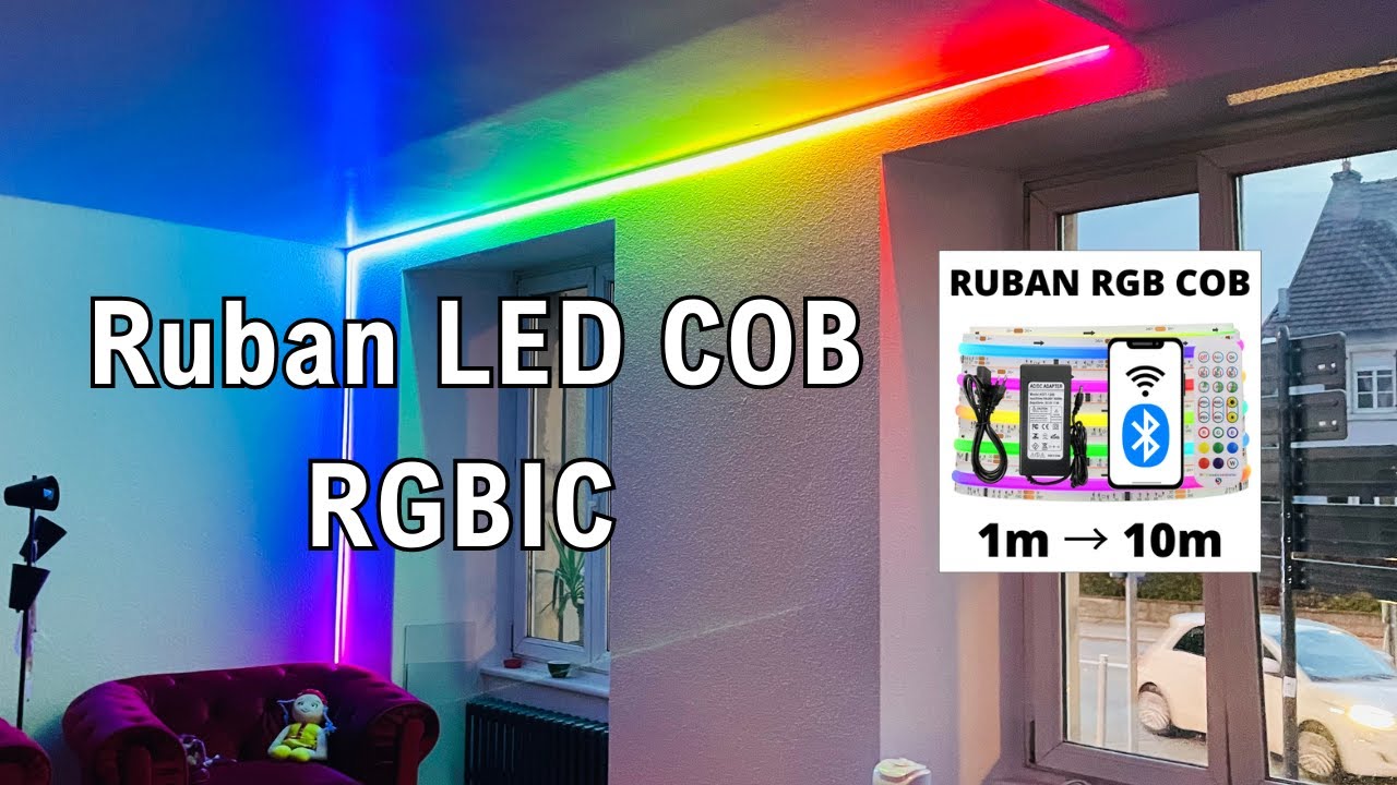 Ruban LED COB RGB IC Kit Bluetooth | Mise en route | Test et installation