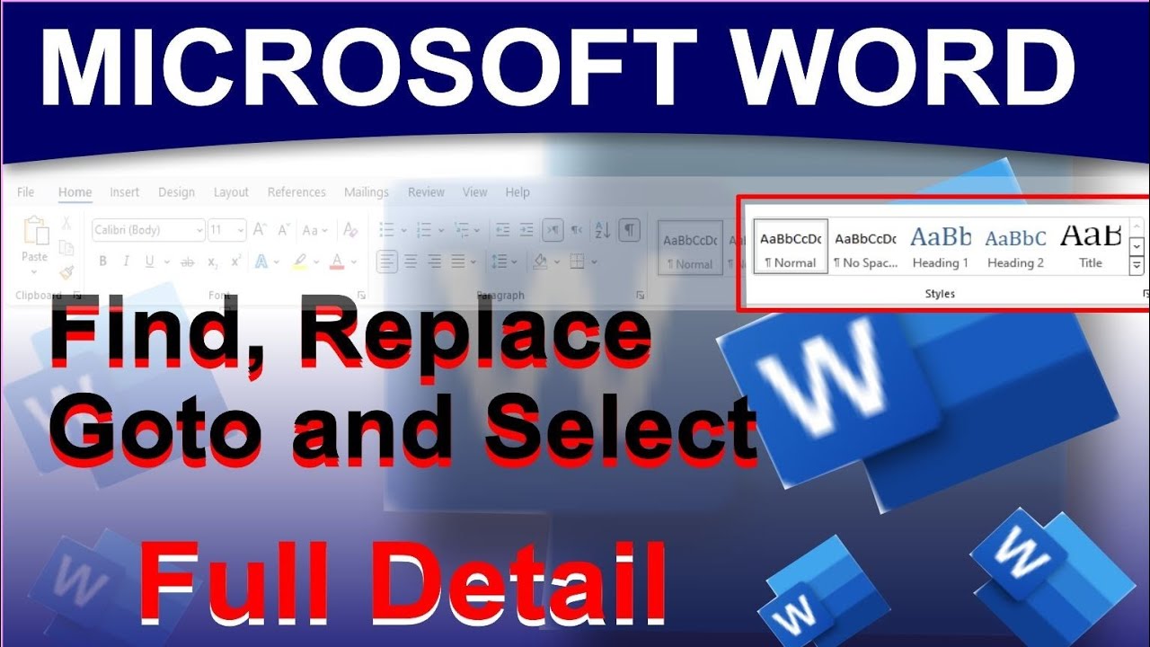 MS Word Mastery: Styles & Advanced Editing Techniques. Heading, Find, Replace and Goto.