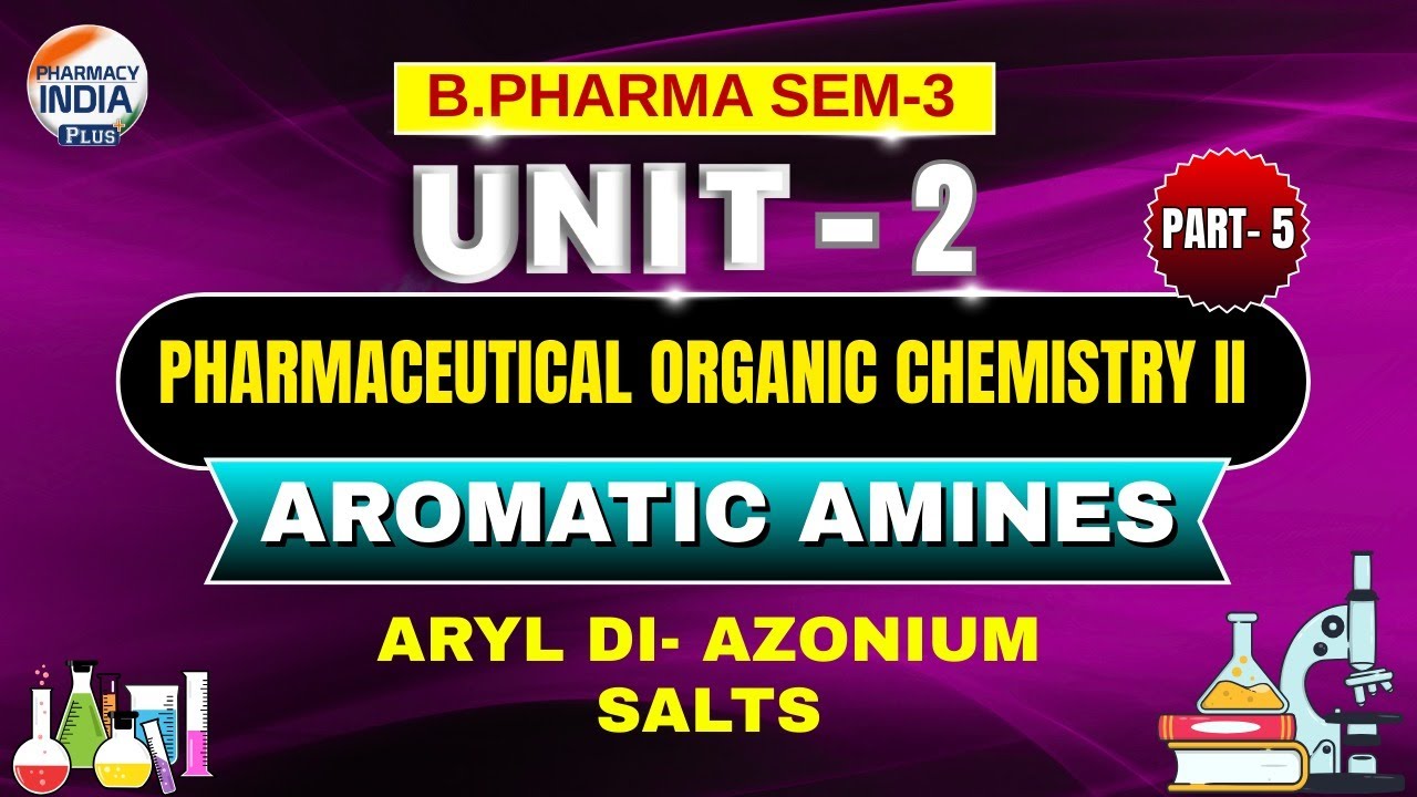 Aryl Di - Azonium Salts I Aromatic Amines I Part - 5 I Unit -2 I B.Pharm I Sem -3 #organicchemistry