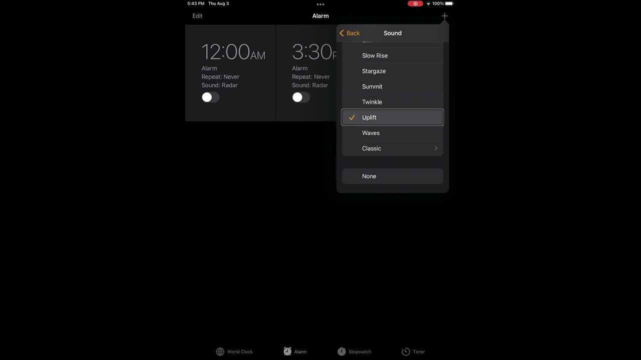 Ipad Mini4 2015 Alarms
