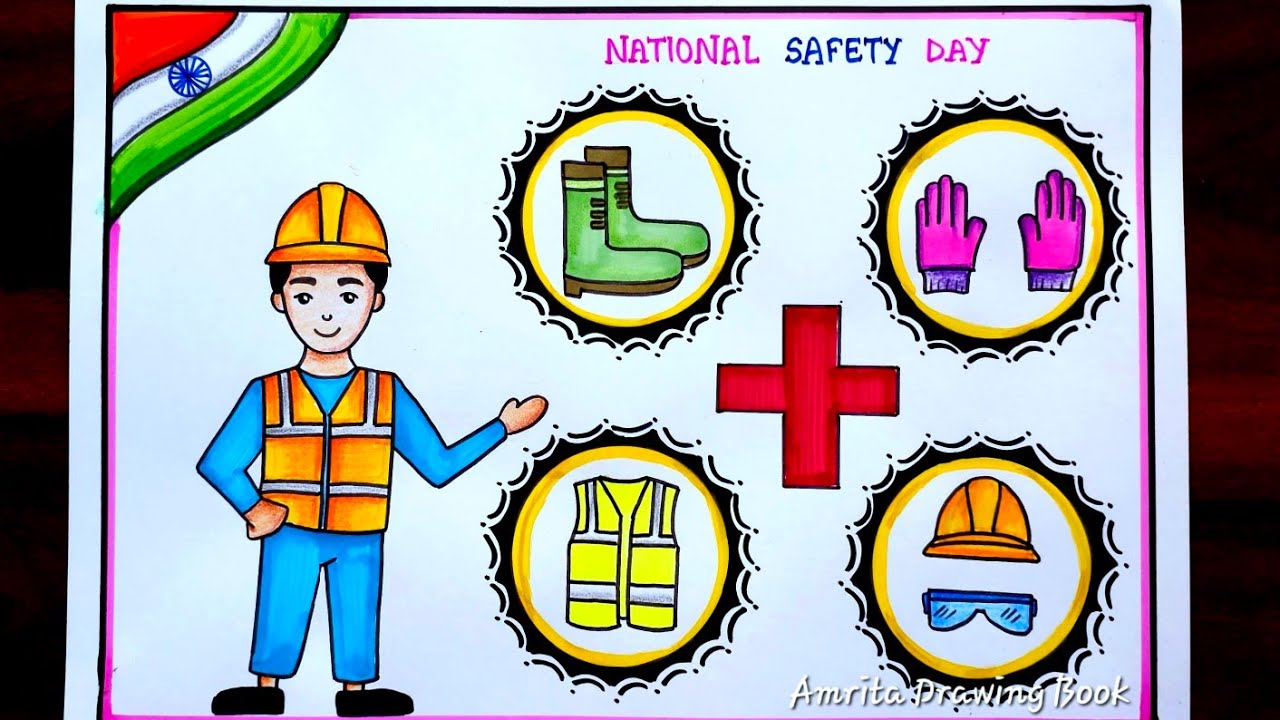 National Safety Day Drawing Easy /Safety Day Drawing /How to Draw National Safety Day poster #safety
