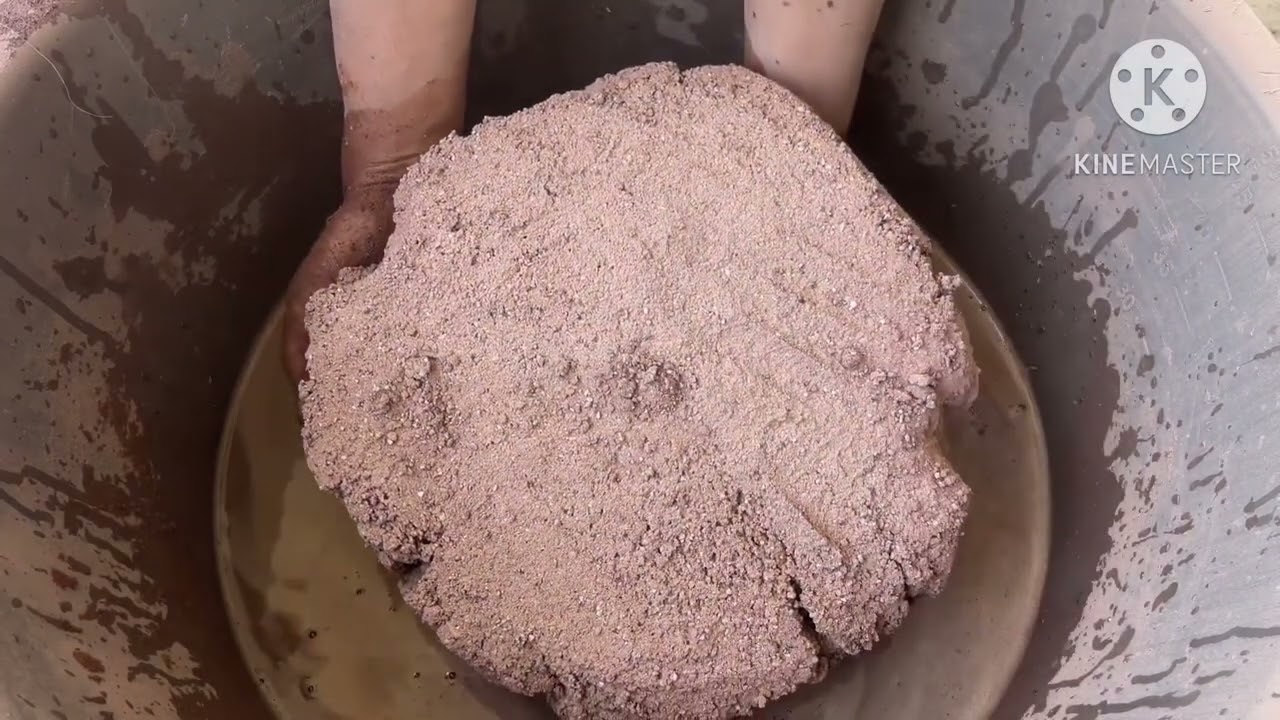 Soft red sand slides water crumbling #asmr 