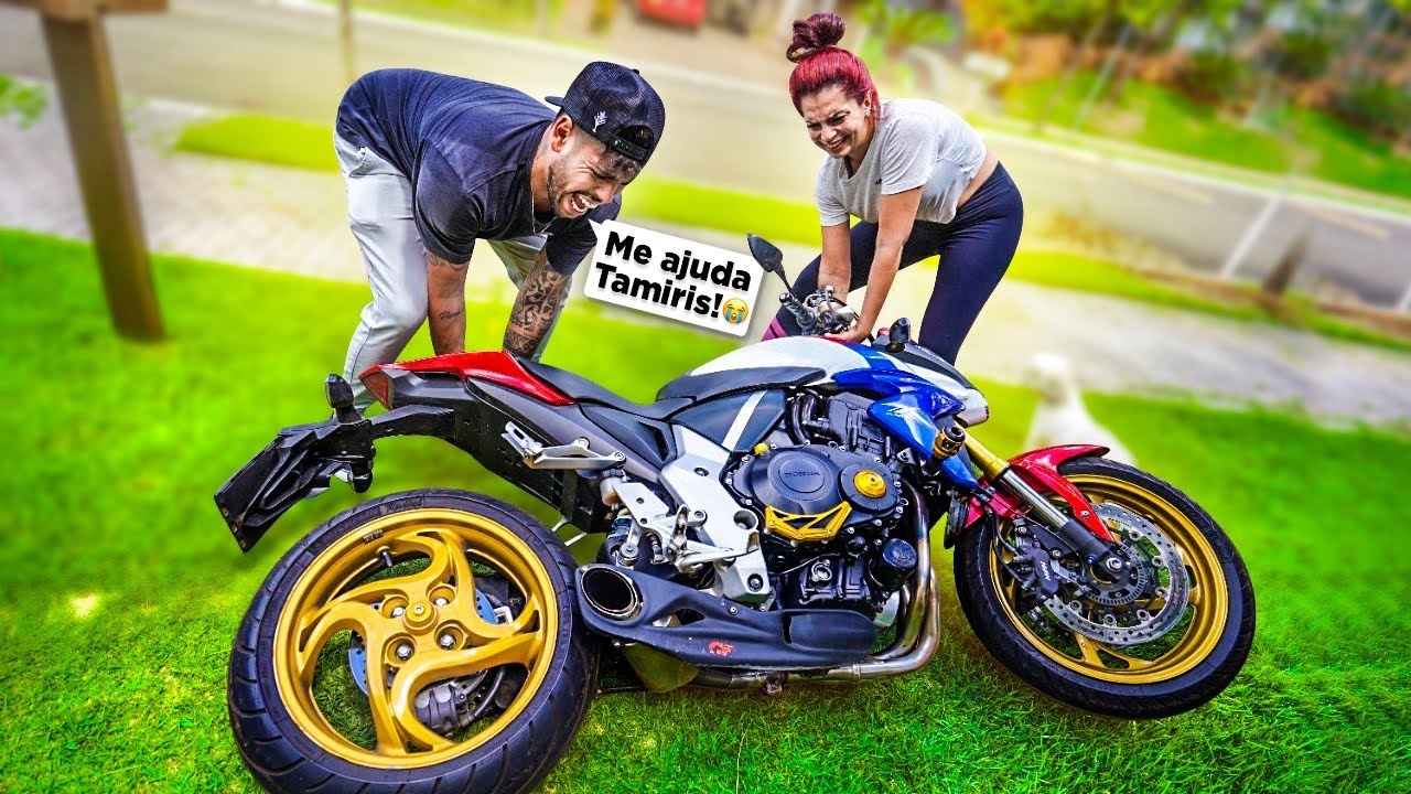 TAMIRIS DERRUBOU A CB 1000 😭