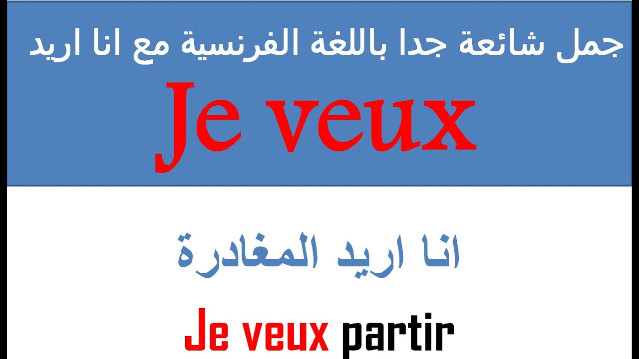 تعلم الفرنسية بسهولة: جمل بسيطة مع "Je veux" للمبتدئين  phrases simples avec "Je veux