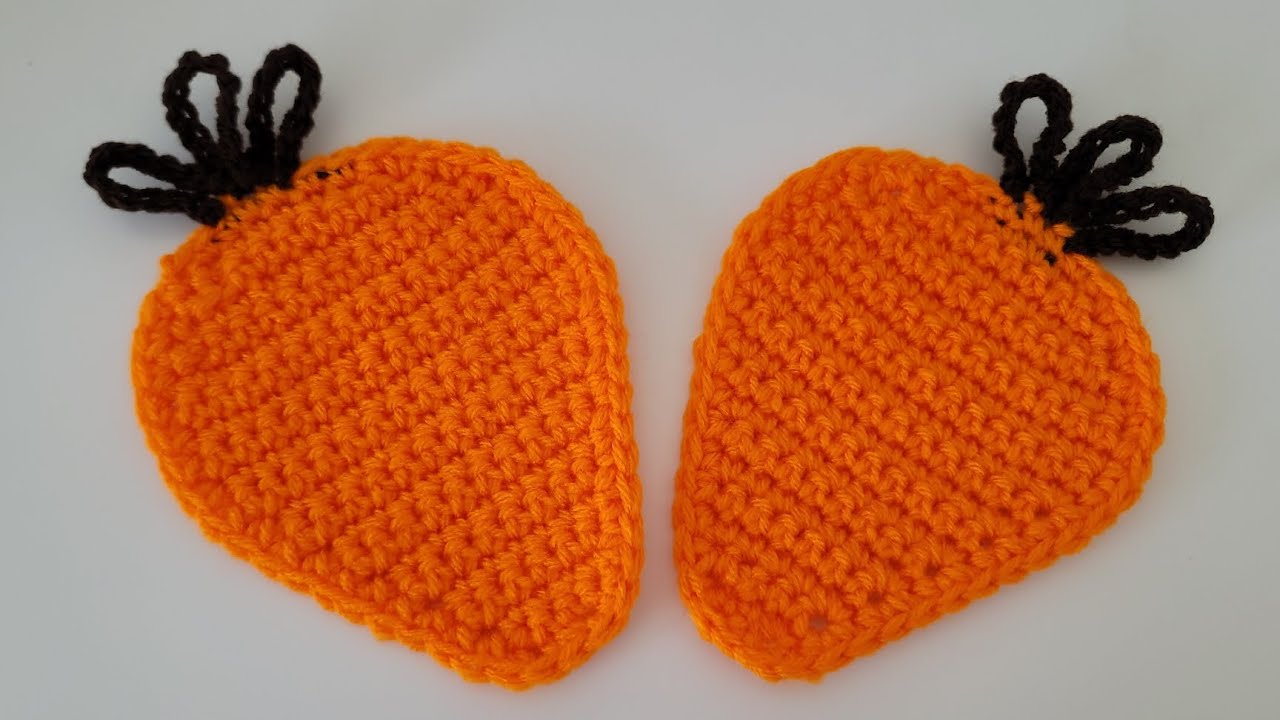 How to Crochet COASTER - Carrot Coaster - Crochet CARROT 
