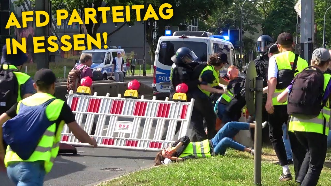 MASSIVE AUSSCHREITUNGEN bei AfD Parteitag in ESSEN & Einsatzfahrten Polizei aus ganz DEUTSCHLAND!