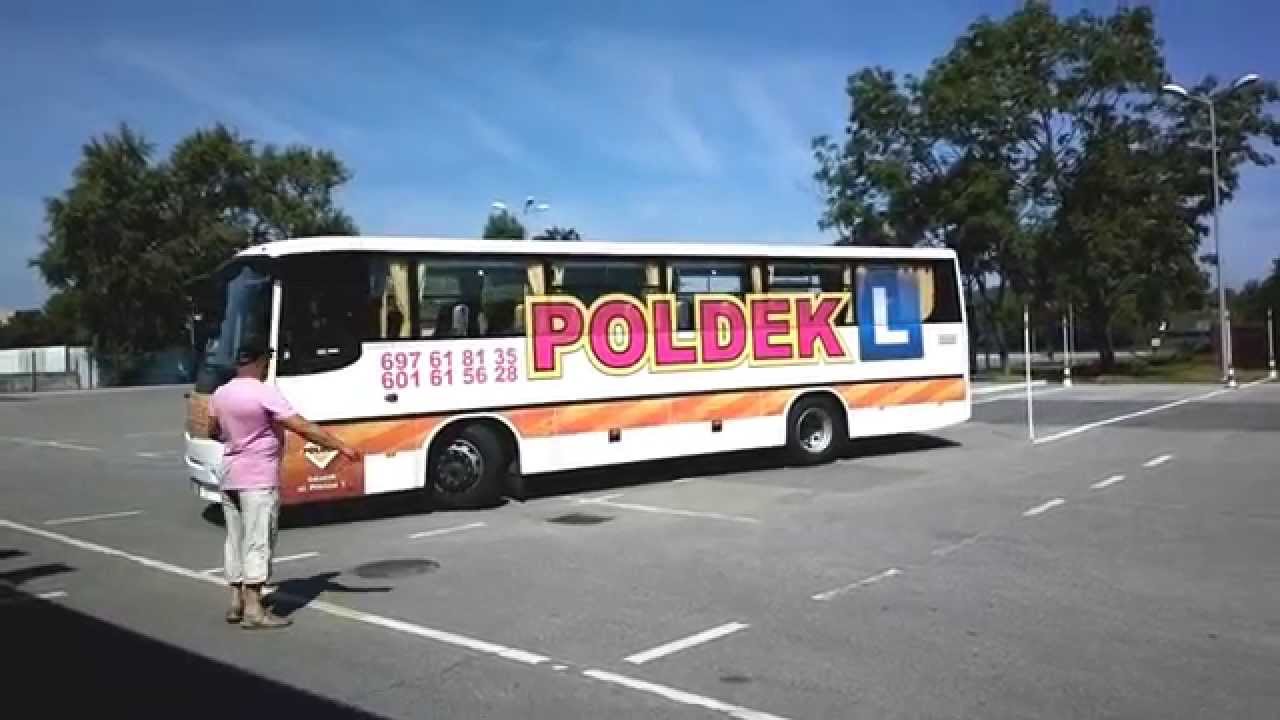 Prawo jazdy kat. D plac manewrowy - parkowanie prostopadłe  tyłem autobus