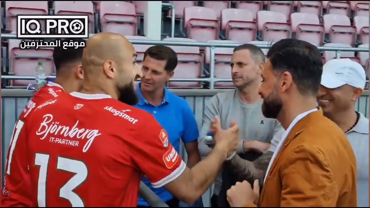 جانب من لقاء كاساس مع باشانغ عبد الله وبيتر كوركيس بعد فوز فريقهما في الدوري السويدي الممتاز