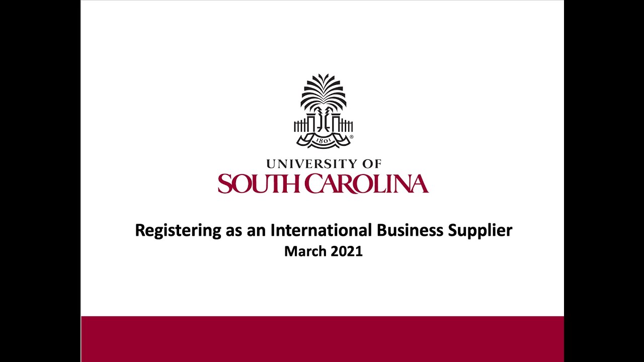 Registering as an International Business Supplier - March 2021