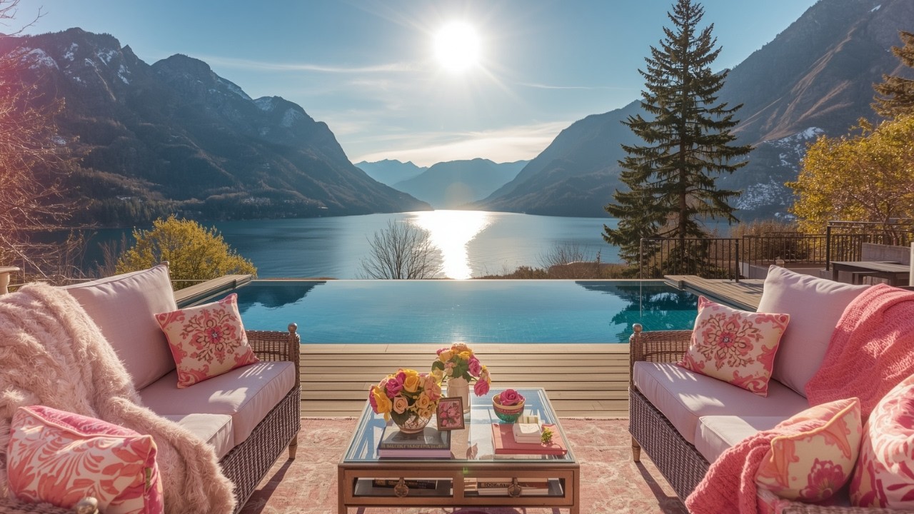 Classical Relaxing Music - Harmony at the Mountain Lake House Pool