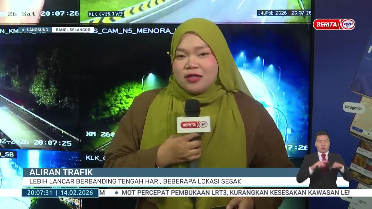 14 FEB 2026 - B.PERDANA- ALIRAN TRAFIK LEBIH LANCAR BERBANDING TENGAH HARI, BEBERAPA LOKASI SESAK