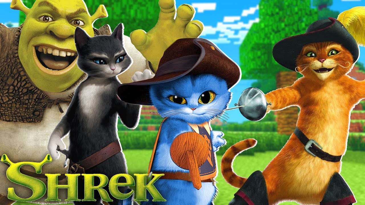 Minecraft - Who's Your Family? O FILHO DE GATO DE BOTAS E A GATA DE BOTAS ! SHREK FILME