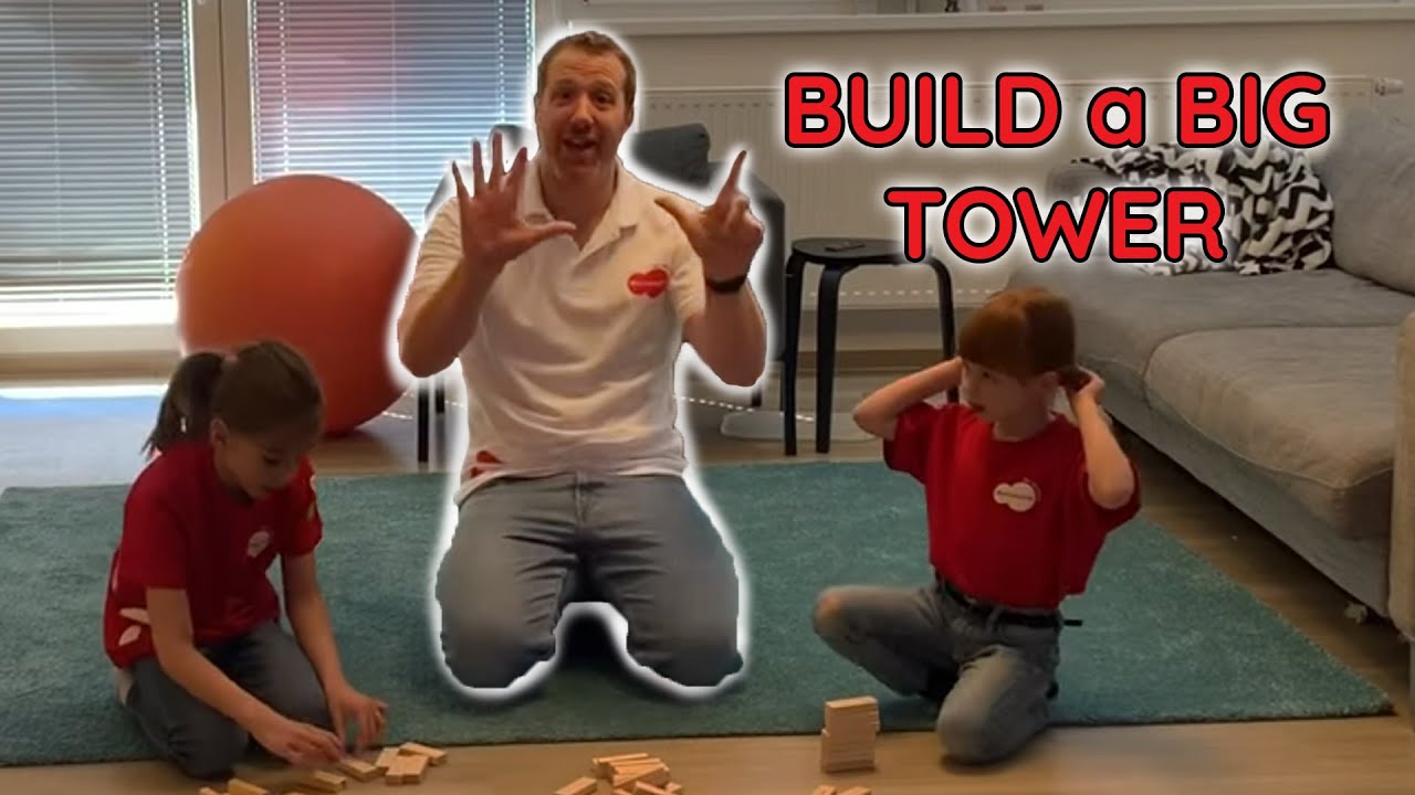 Build a Big Tower At home with Steve and Maggie | Learn English