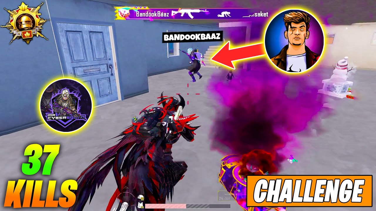 😱 OMG !! THIS BIG YOUTUBER BANDOOKBAAZ CHALLENGED MRCYBERSQUAD & BLOODRAVEN X-SUIT IN BGMI FOR KILLS