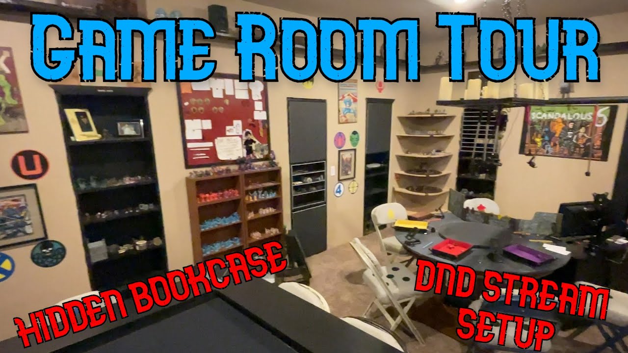 Game Room Tour 2023 | Hidden Bookcase | D&D Stream Table | Man Cave