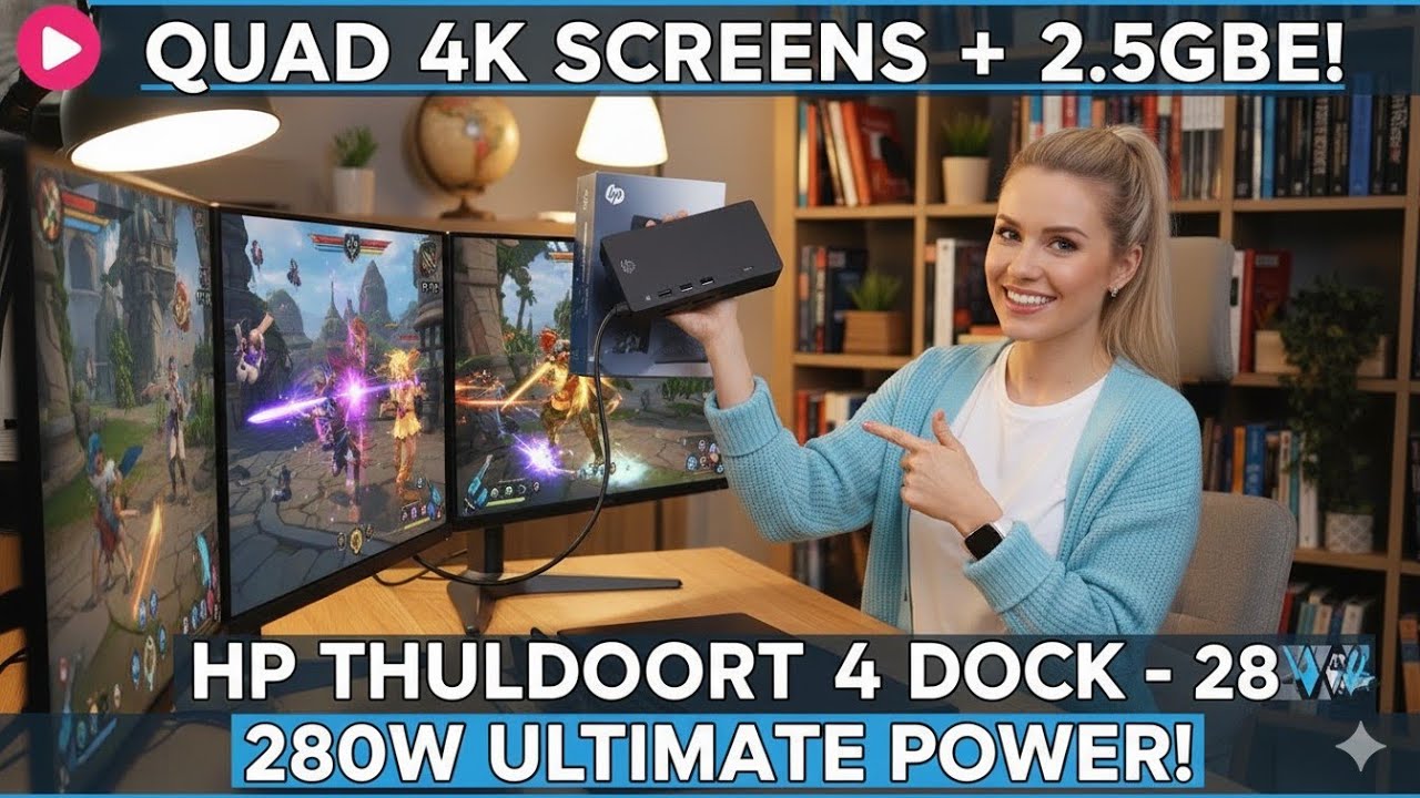 HP Thunderbolt 4 Ultra 280W G6 Dock 4K Quad Display 2.5GbE AW5M5UT