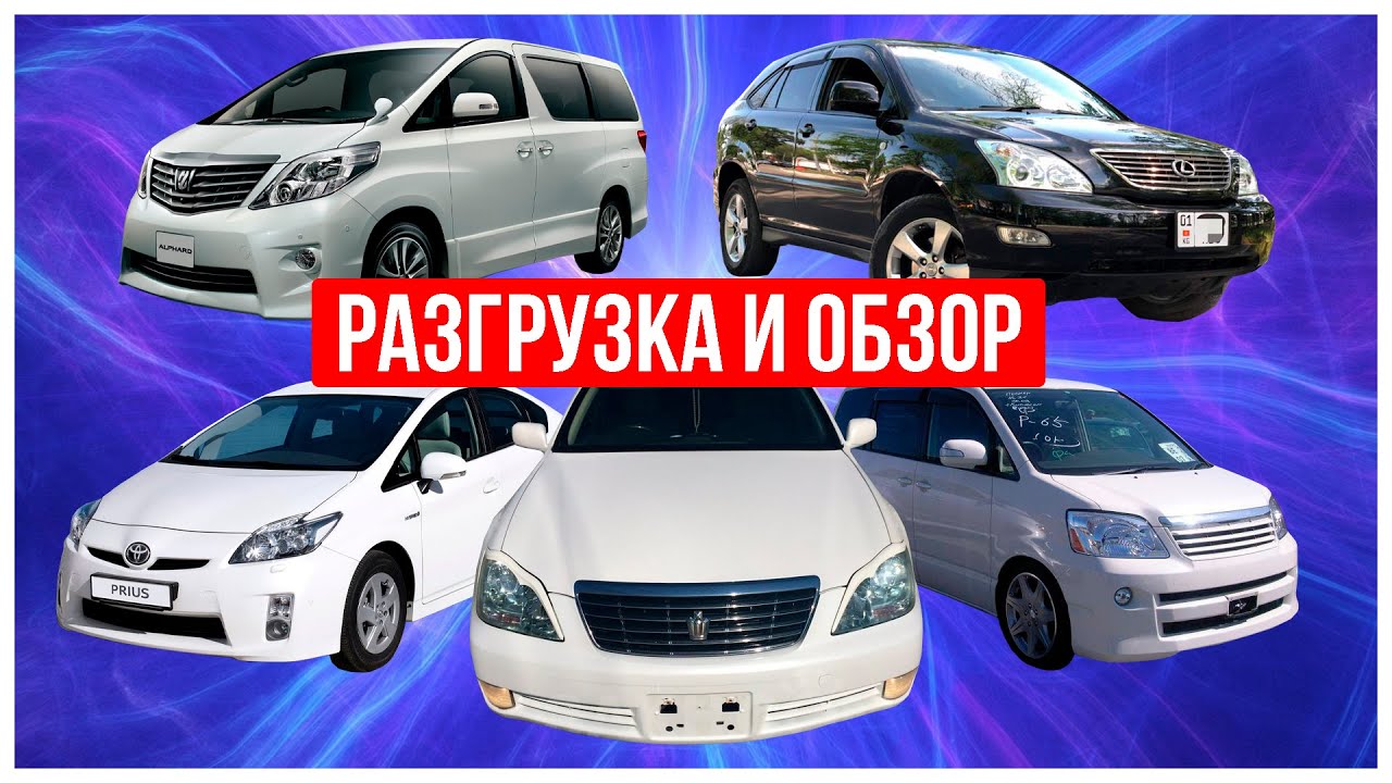 Разгрузка контейнера с авто в Абхазии (Тойота Кроун, Харриер, Приус, Ноах, Альфард)