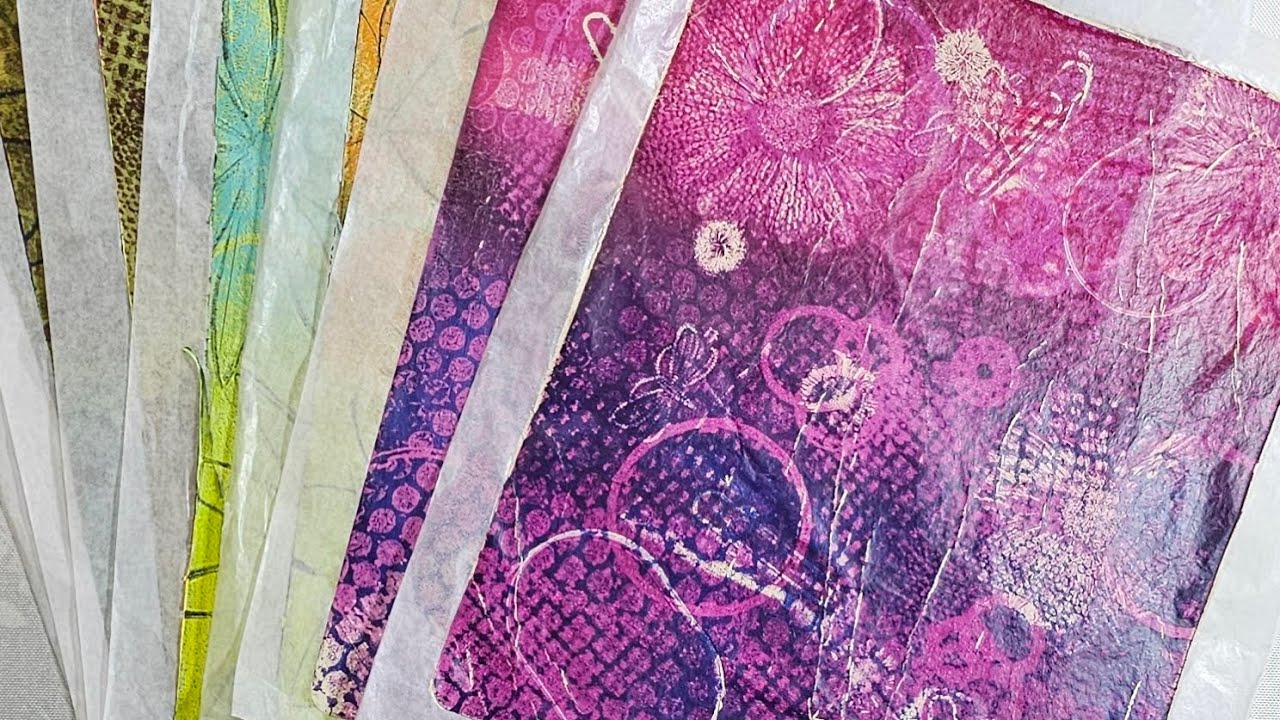 #GPP Gel Plate Play flowers & paperclips