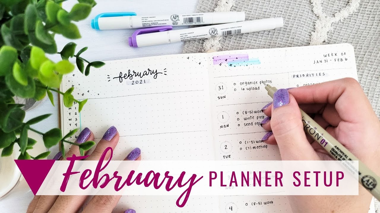 Quick and Easy Setup for February in my Minimalist Bullet Journal