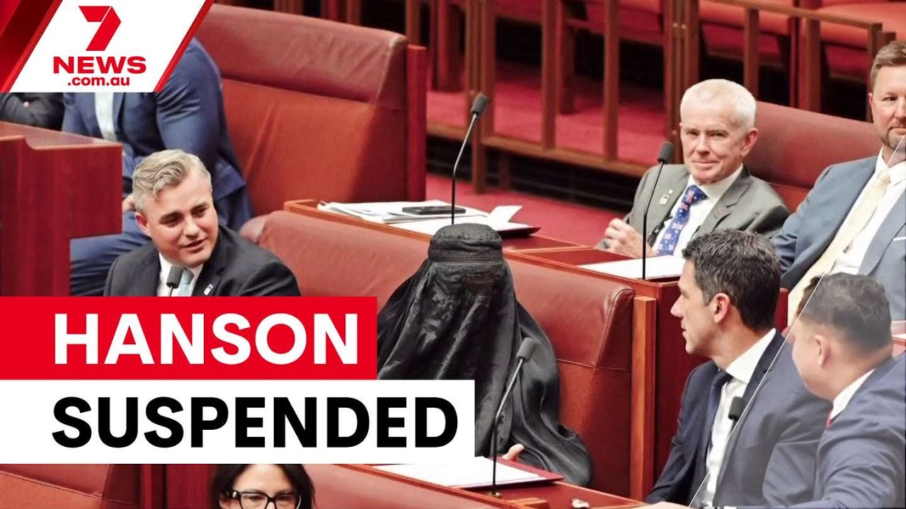 Hanson suspended seven days for burqa stunt | 7NEWS