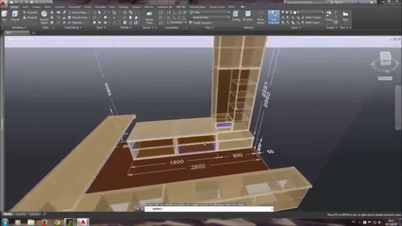 AUTOCAD 3D   Kisszoba b&uacute;tor tervez&eacute;s