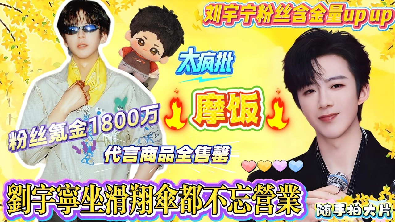 刘宇宁恐高坐滑翔伞还不忘营业，千米高空单手举自拍杆！摩饭氪金1800万，代言商品40分钟清空全国库存，瘫痪服务器！其主张：三万活粉大于三千万水粉！清醒的神仙配置！#刘宇宁 #liuyuning