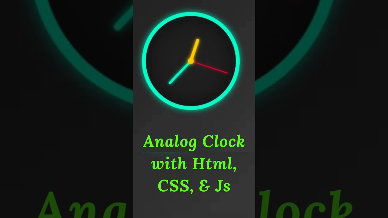⏰ Create an Analog Clock Using HTML, CSS & JavaScript | Step-by-Step Tutorial #hrasks.in