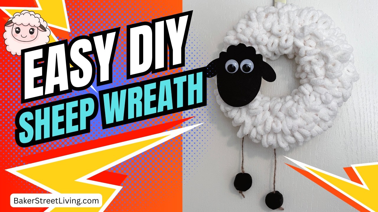 DIY Sheep Wreath with Loop Yarn — Easy Beginner Friendly Farmhouse Wreath