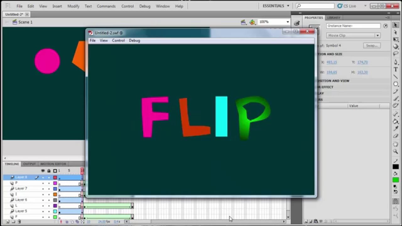 دروس تعليم فلاش تحريك كتابة Adobe Flash Tutorial Flip