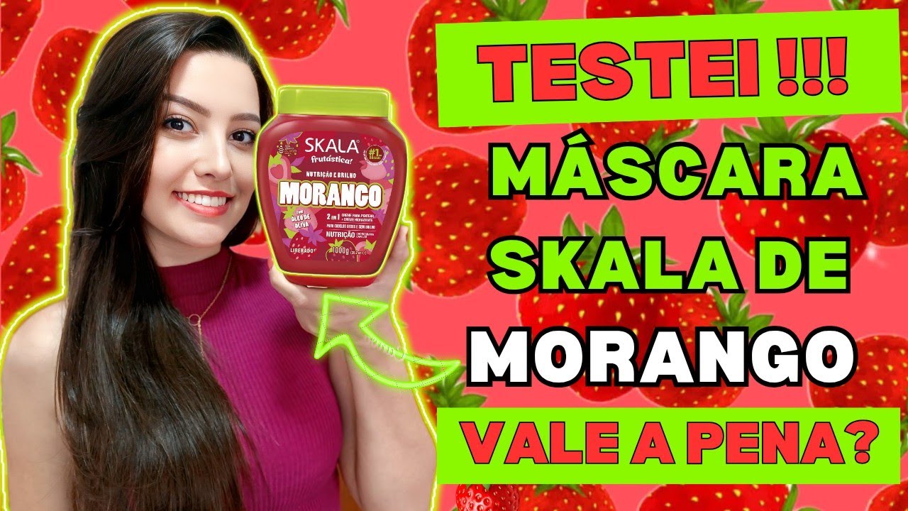 Resenha Testando a MÁSCARA DE MORANGO SKALA NUTRIÇÃO Vale a pena ? | Minha opinião