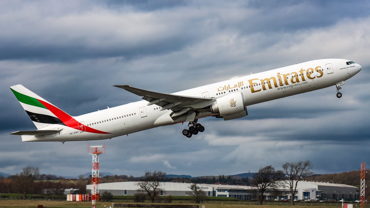 EMIRATES 777 A6-ENG | Landing + Takeoff | GLA - DXB | Last B777 Before A380 Return | Glasgow Airport