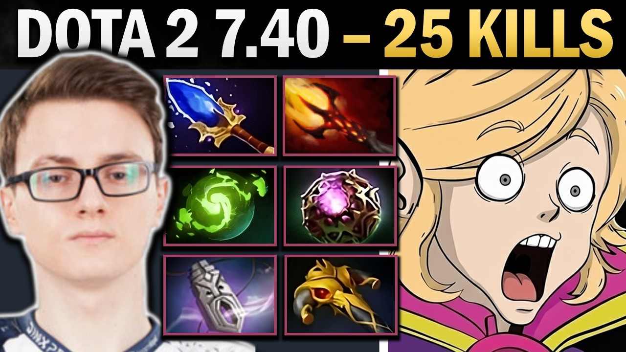 Invoker Mid with 25 Kills and Dagon - Pro Dota 2 Gameplay