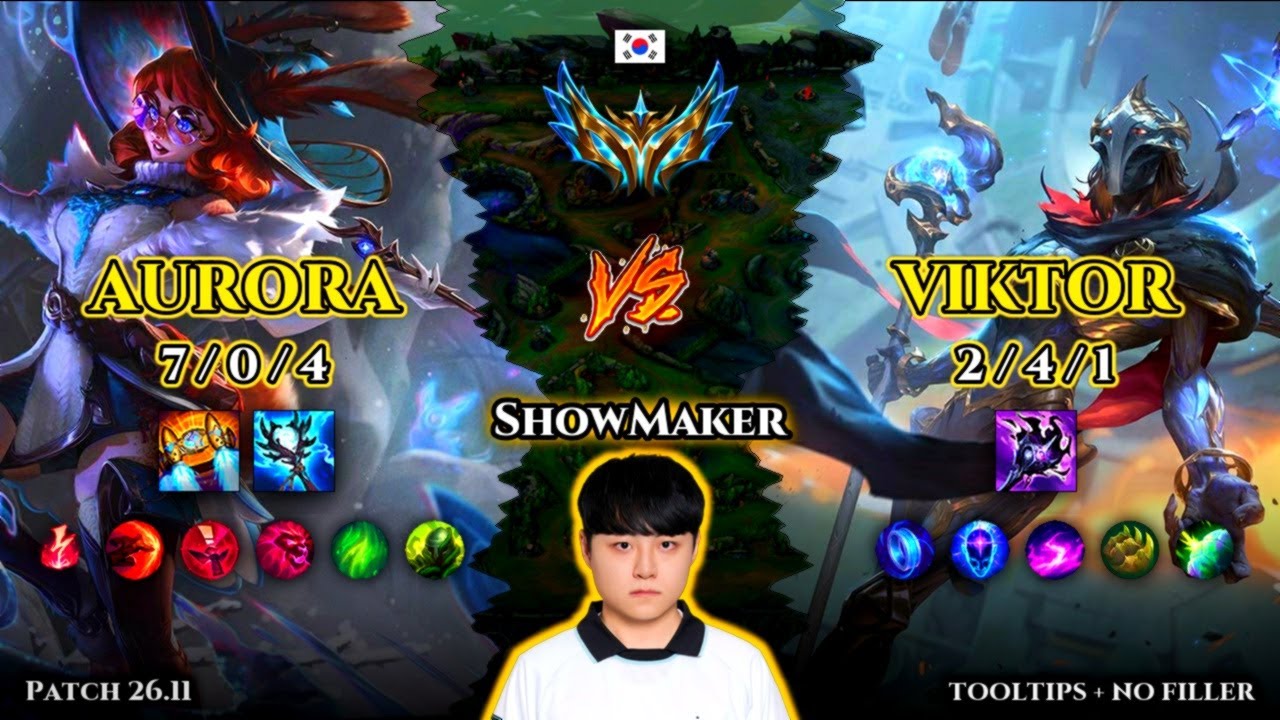 ShowMaker | Aurora MID vs Viktor | Patch 26.11 | 2026-05-29 | KR CHALLENGER