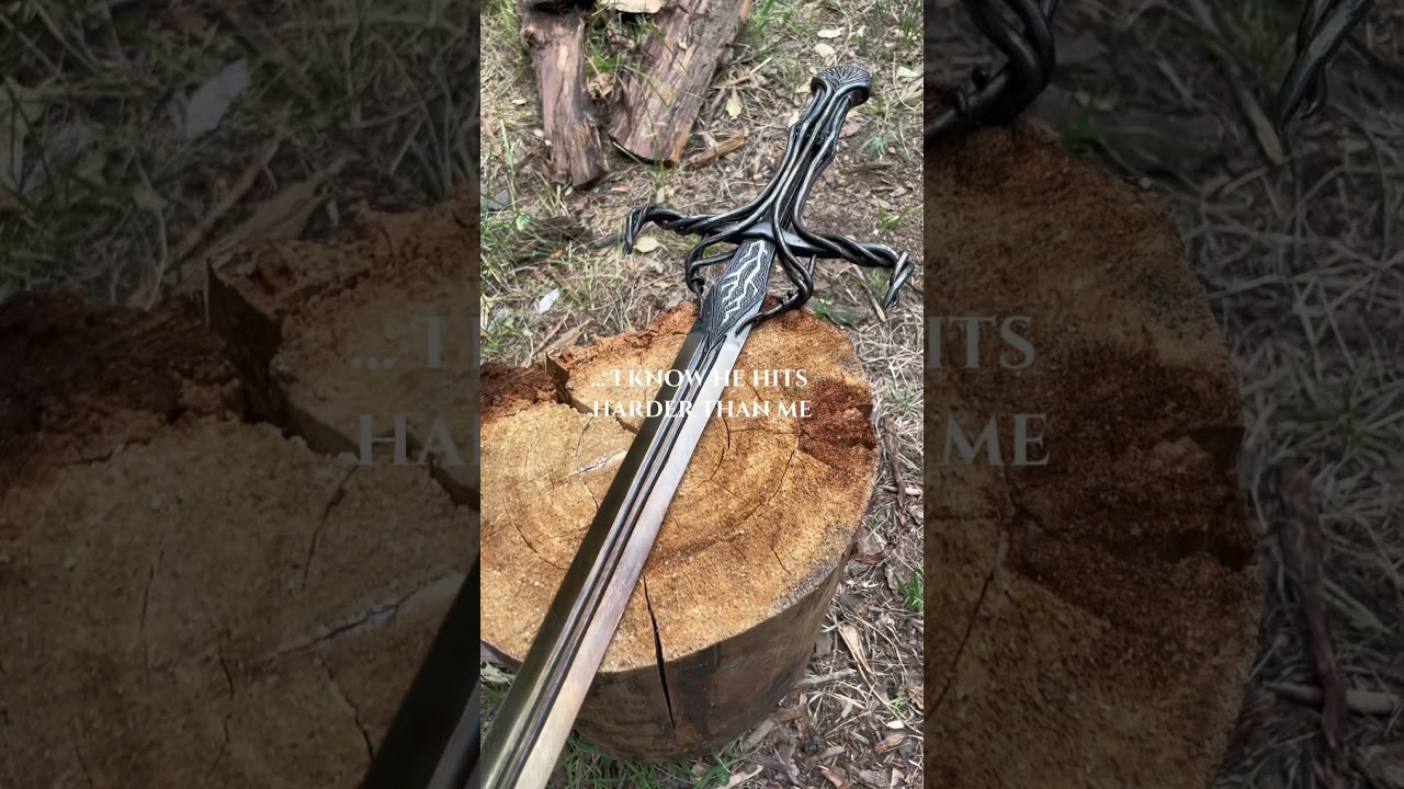 Chopping test for the sword for @ThorenBradley  #blacksmith #handforged #sword
