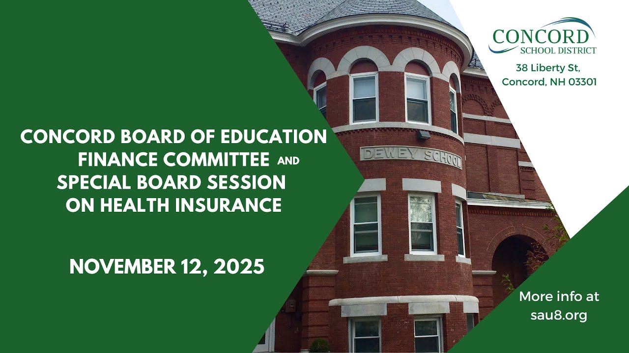 Concord Board of Education Finance Committee  & Special Session  |    11-12-25