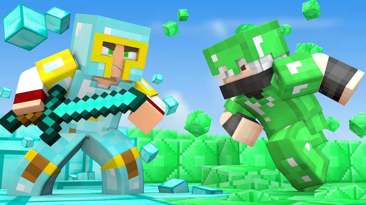 Minecraft: DIAMANTE VS ESMERALDA ! - BATALHA DE BOSS ‹ PORTUGAPC ›