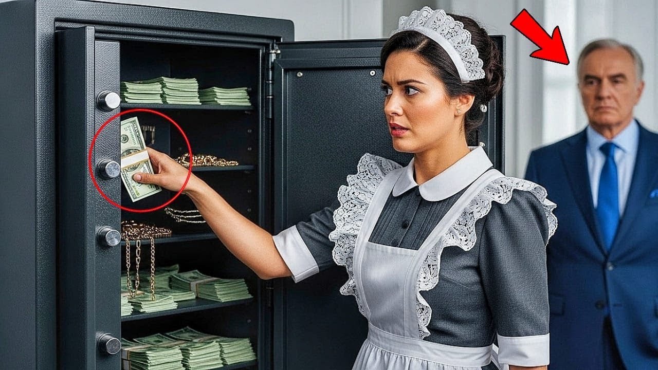 Millionär lässt seinen Safe offen seine Haushälterin in eine Falle zu lockenrachte ihn zum Weinen.